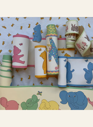 Yellow Bears Print Wallpaper Border | 10 Metre Roll | UK