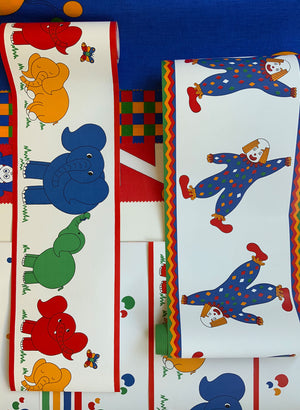 Clowns Print Wallpaper Border | 10 Metre Roll | UK