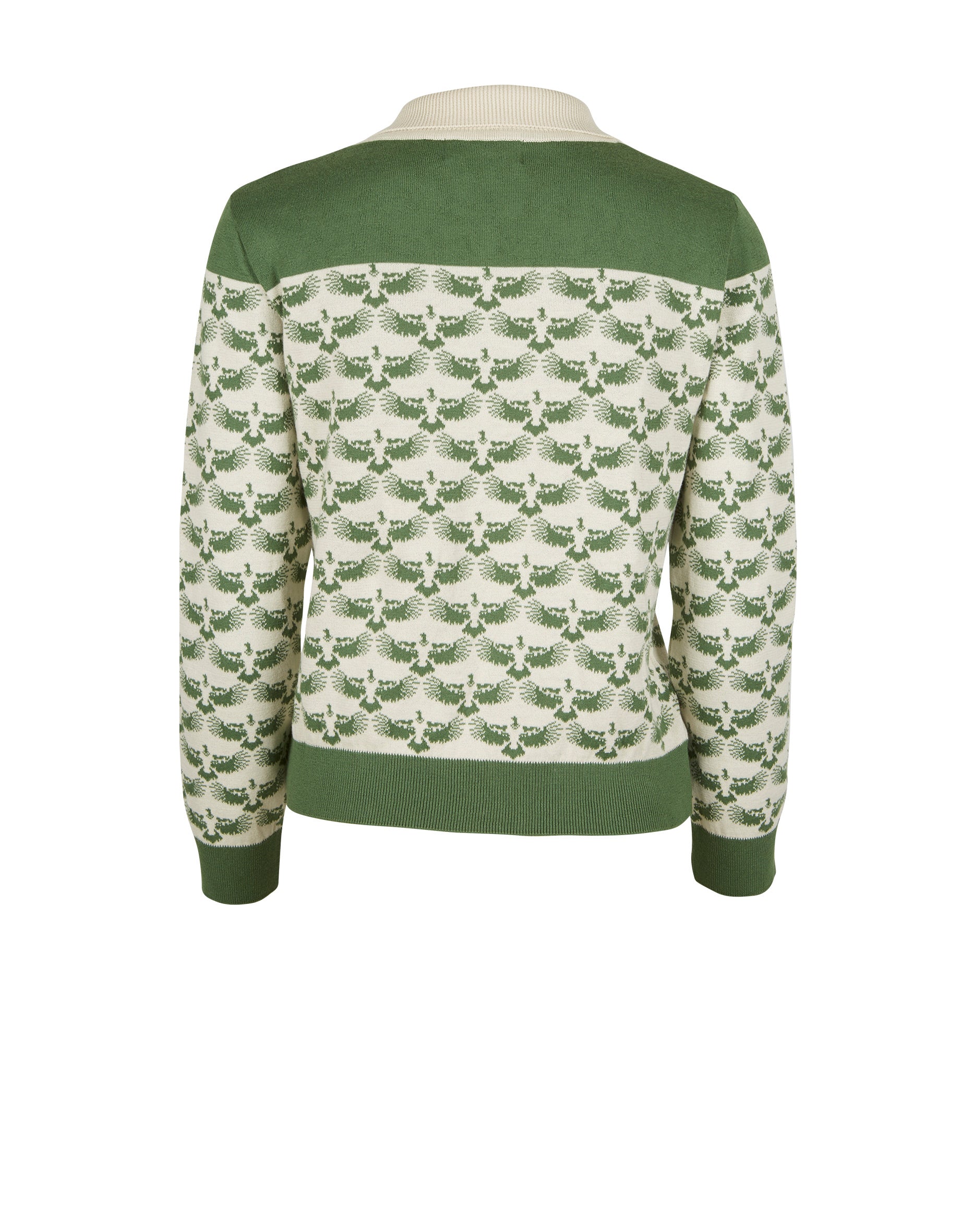Aila - Green Jacquard Eagle - Knitted Top