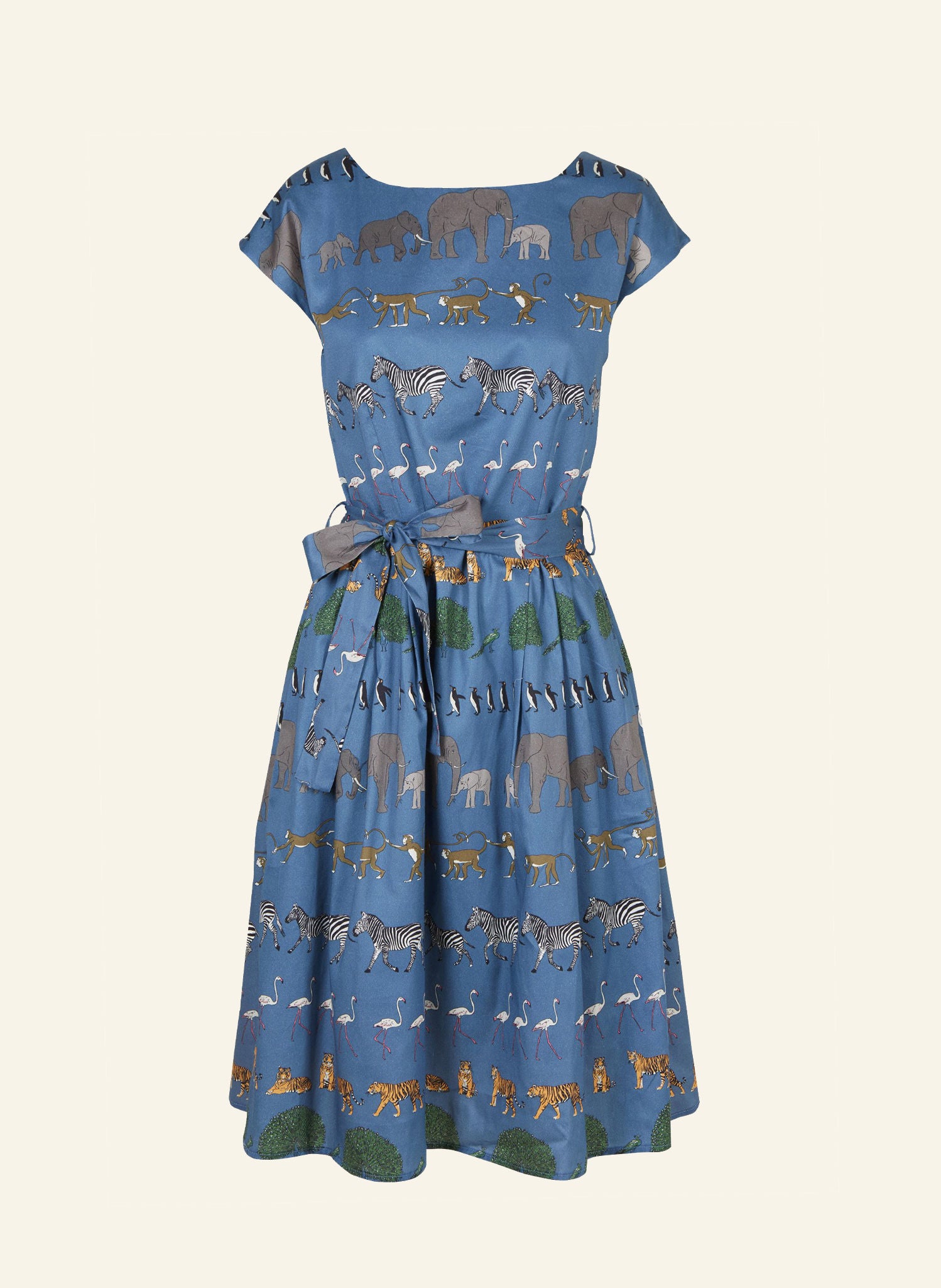 Beatrice Cap - Blue Walking Zoo Dress