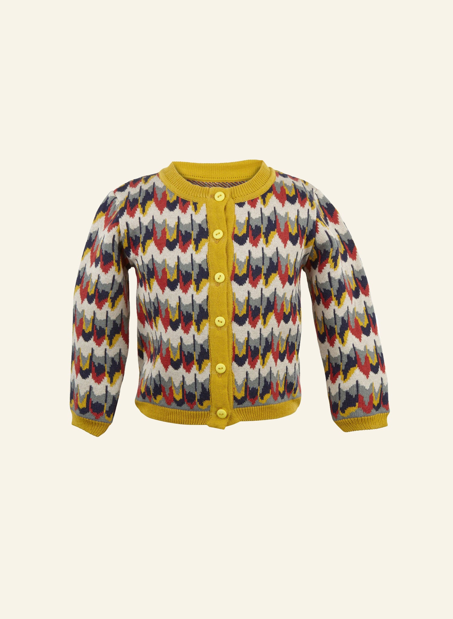 Mustard Abstract Stripes Children's Cardigan | 100% Organic Cotton | Palava