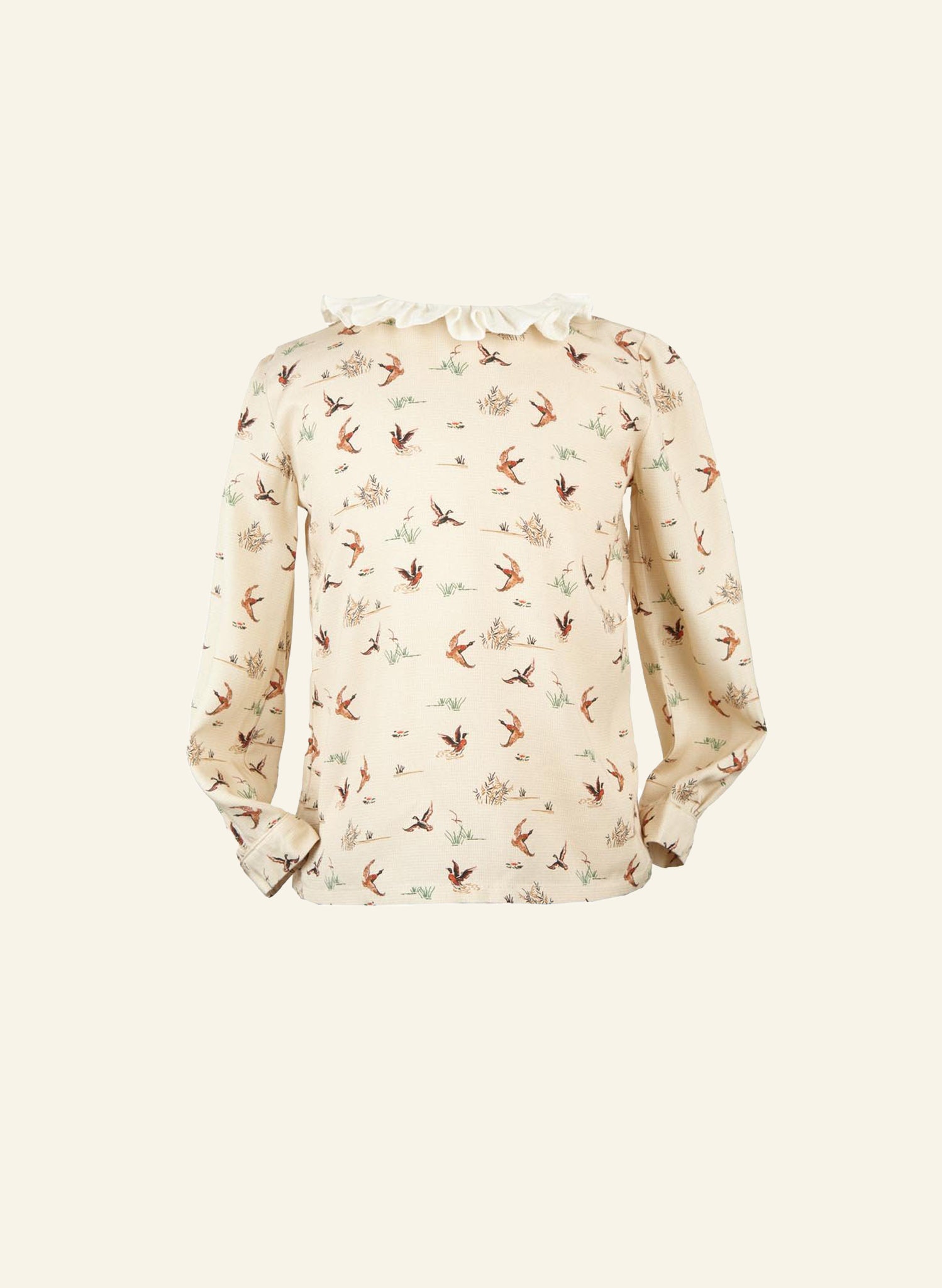 Ethel Girl's Blouse - Cream Ducks