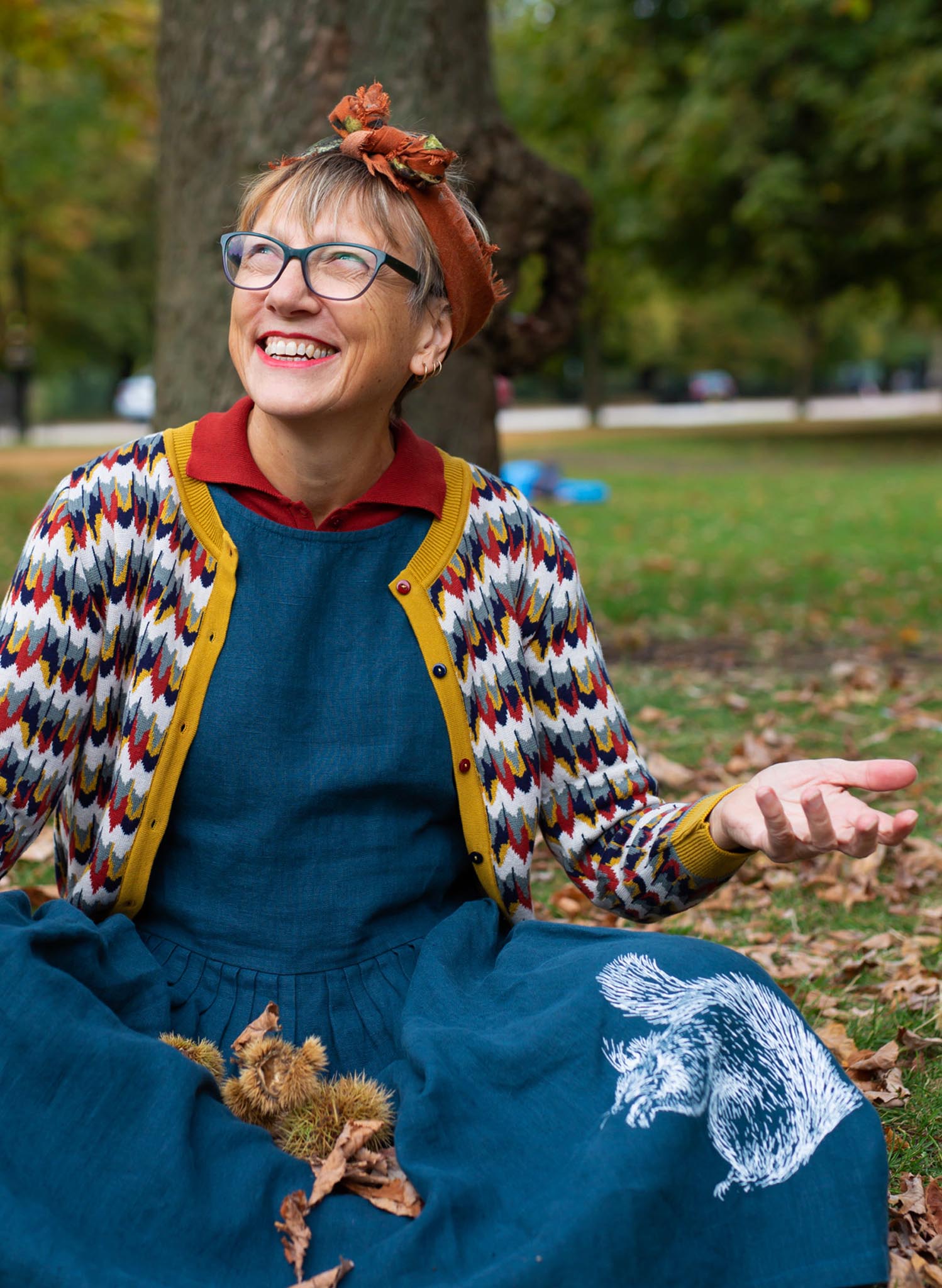 Vera - Mustard Jacquard Marbled Feather