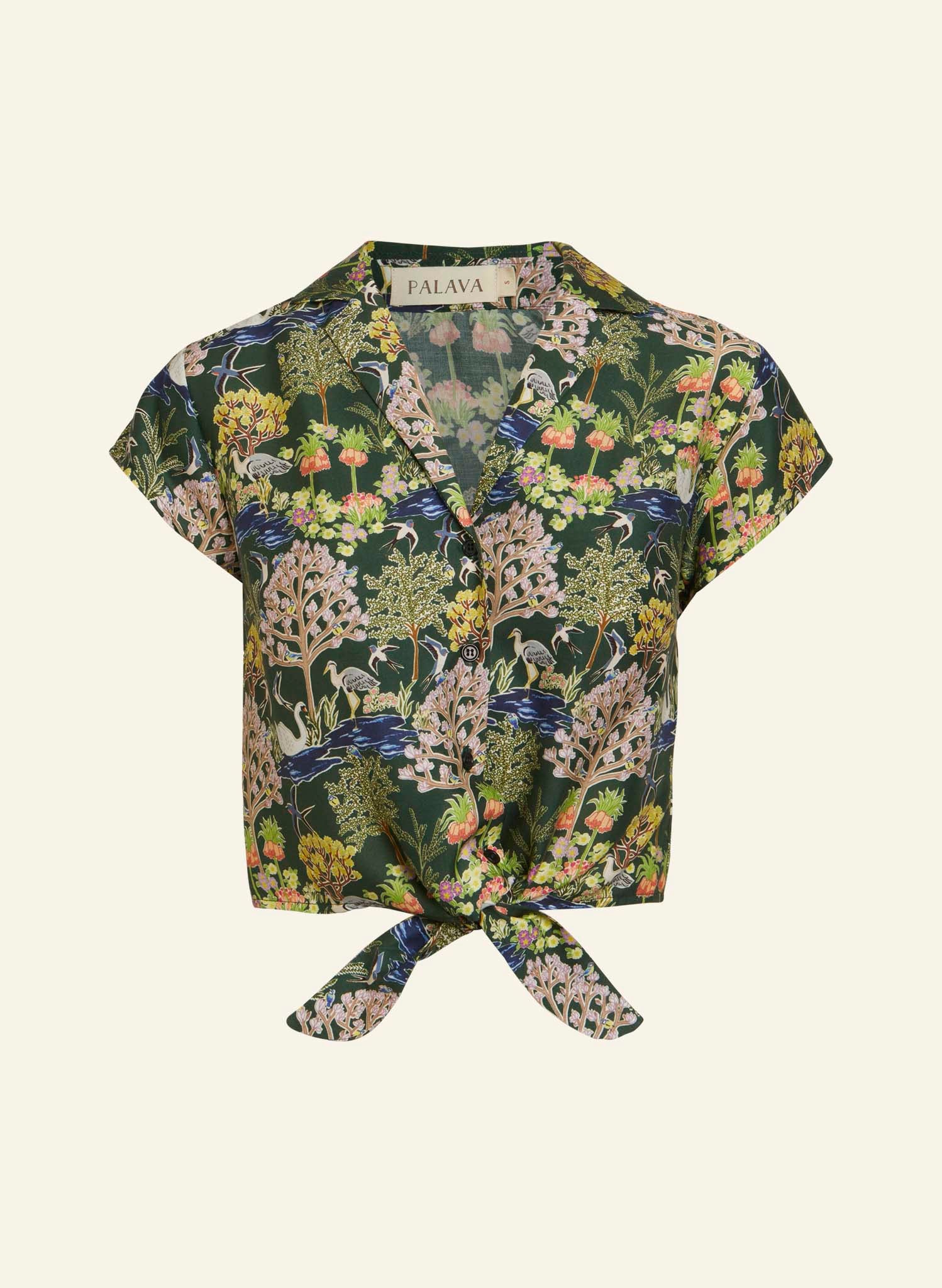 Peggy Top - Dark Green Botanical Gardens