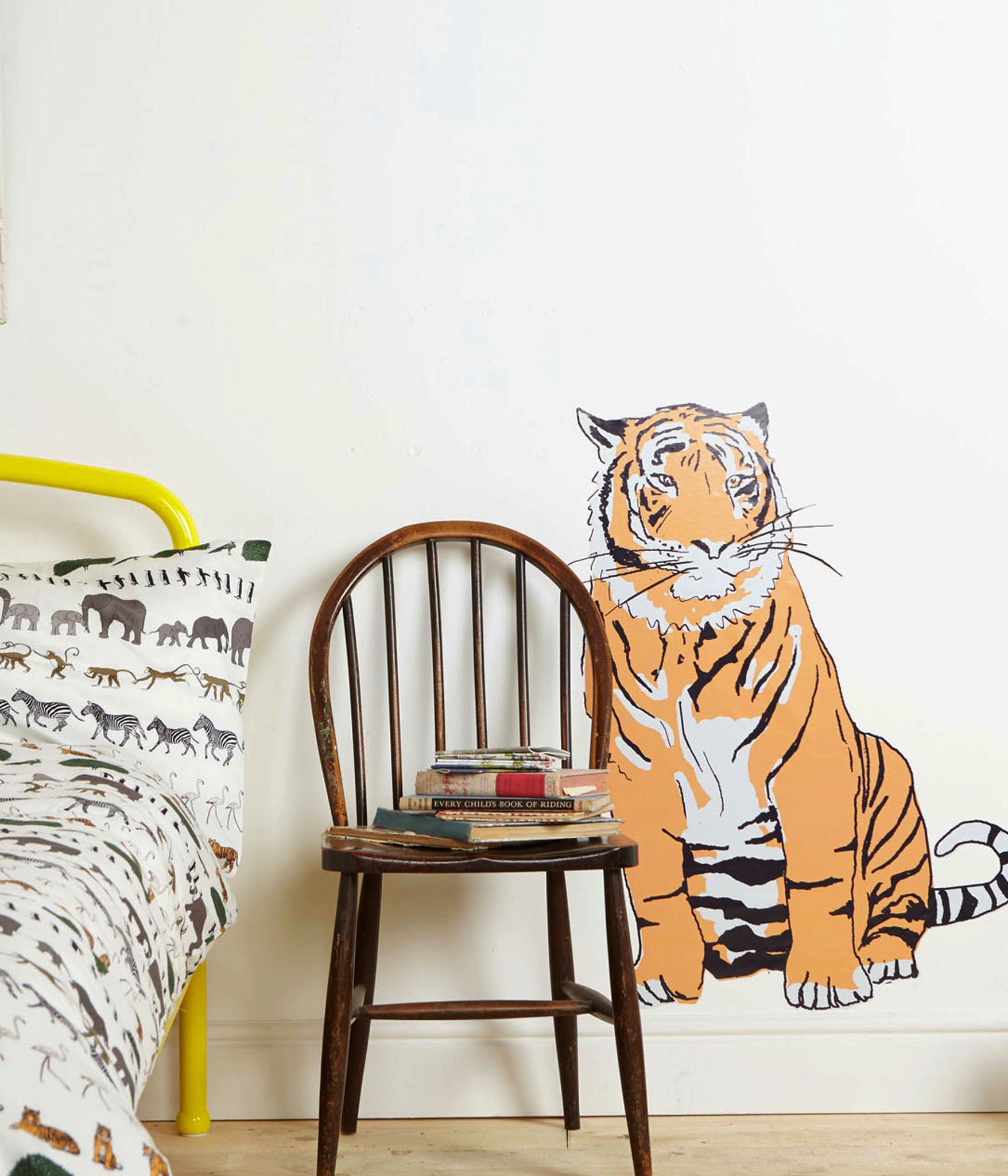 Sitting Up Tiger Wall Sticker - Palava