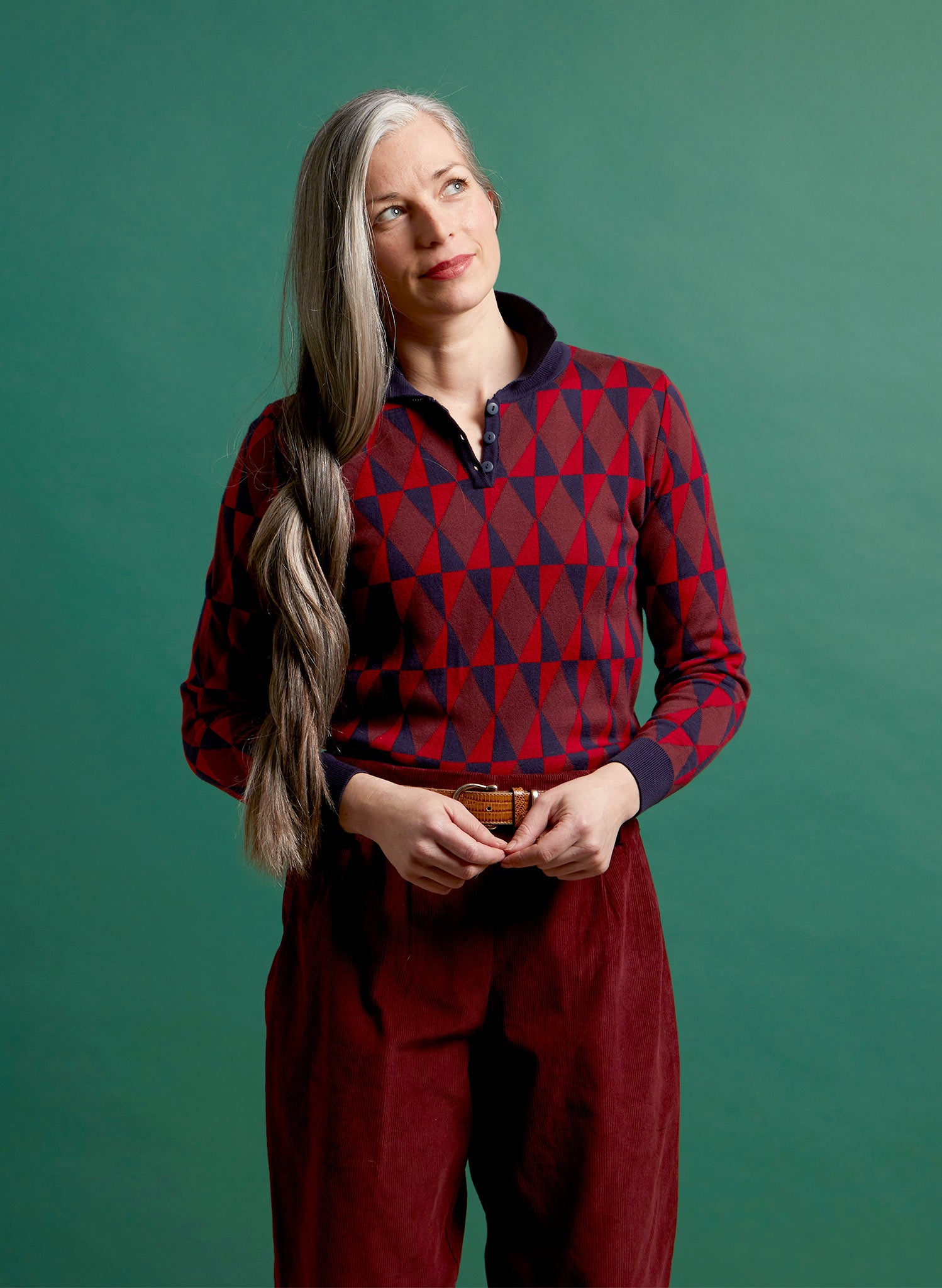 Aila - Red Prism Knitted Top