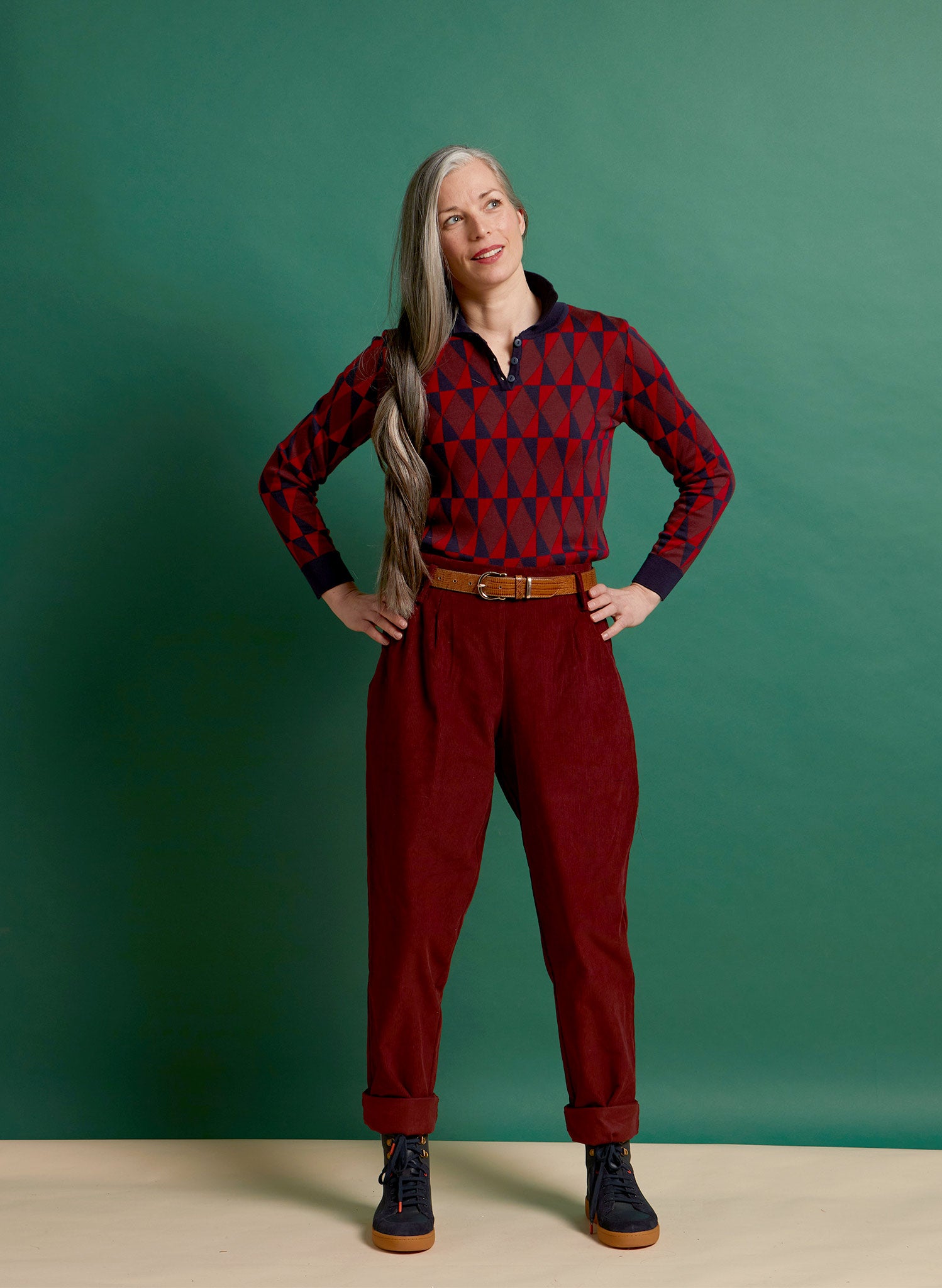 Aila - Red Prism Knitted Top