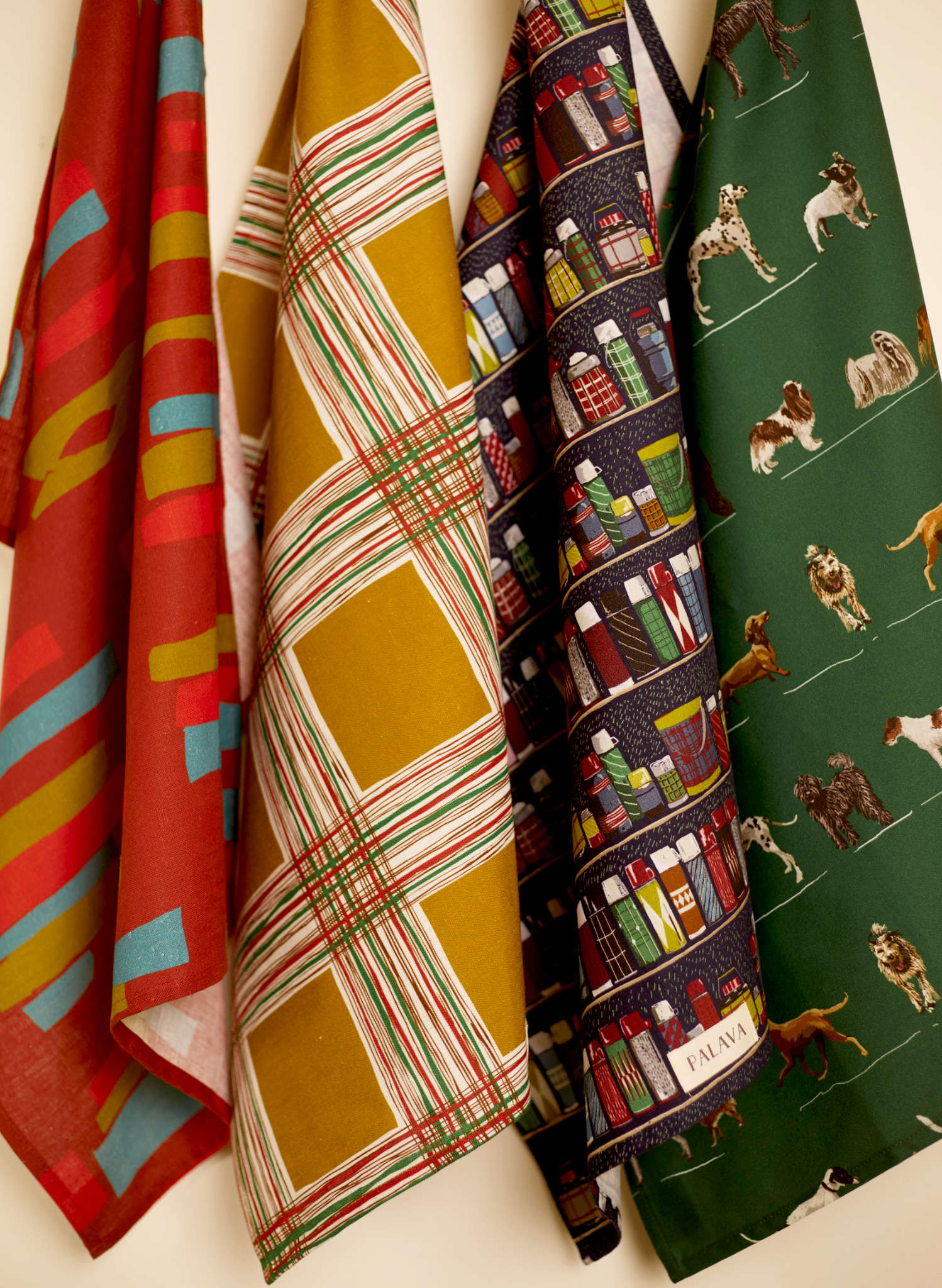 Tea Towel - Navy Thermos Flasks