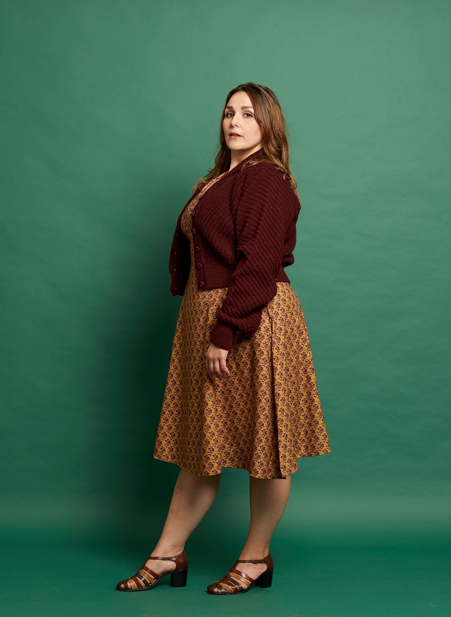 Betty - Heritage Knitwear Berry Cardigan - 100% British Wool