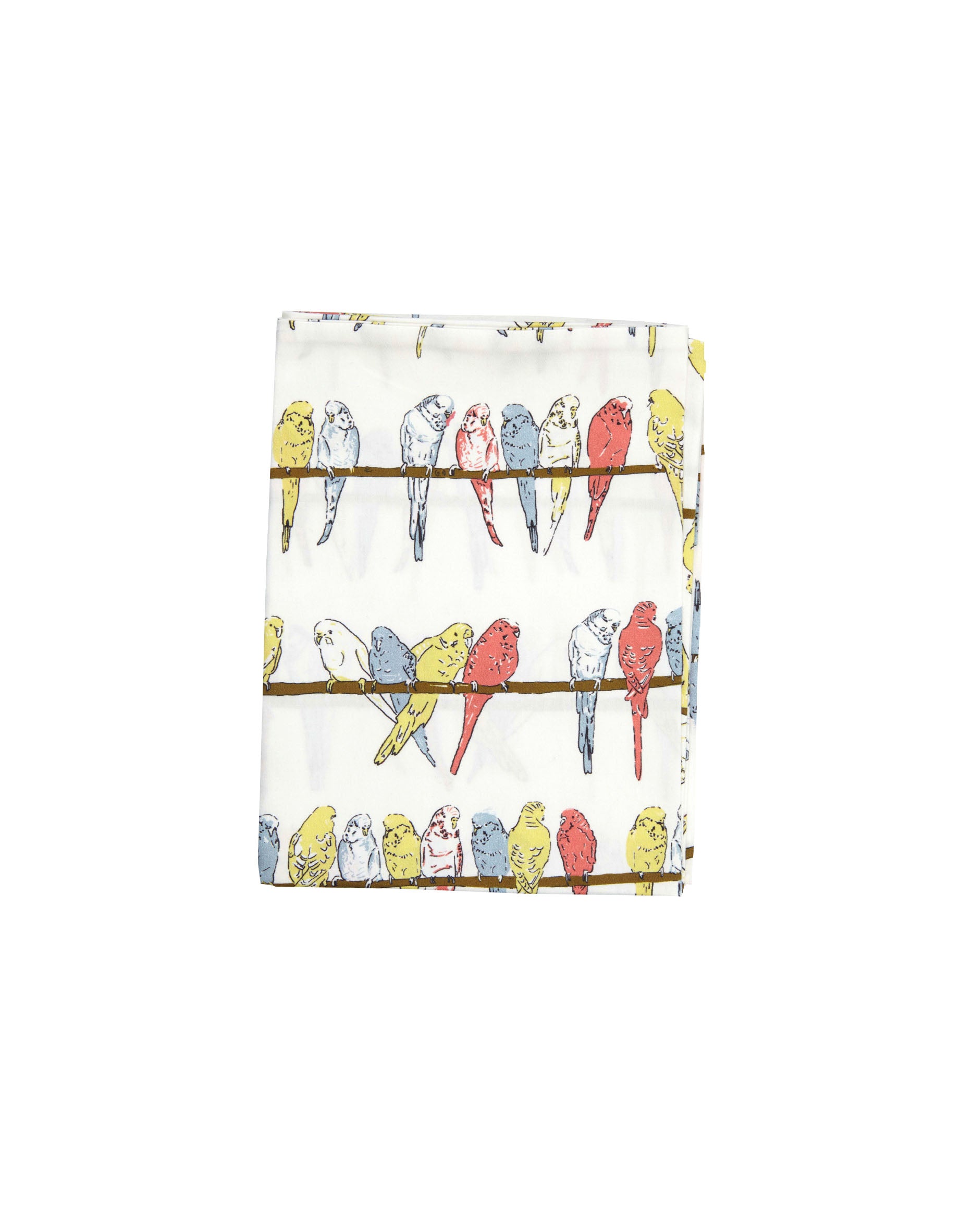 Single Pillowcase - Ivory Budgies - Palava