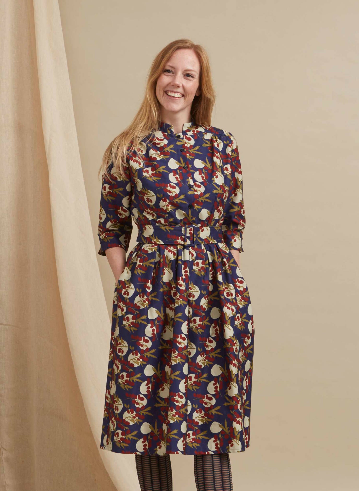 Cynthia - Navy Damson Dress