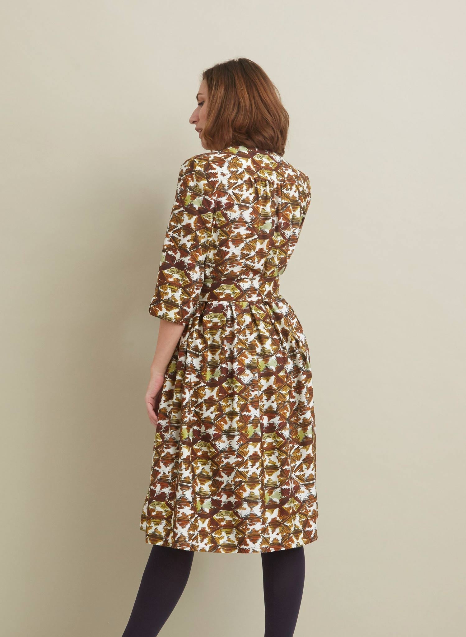 Cynthia - Rust Tortoiseshell Dress