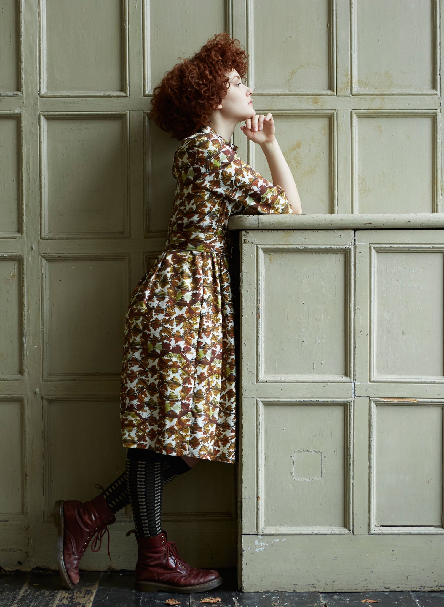 Cynthia - Rust Tortoiseshell Dress