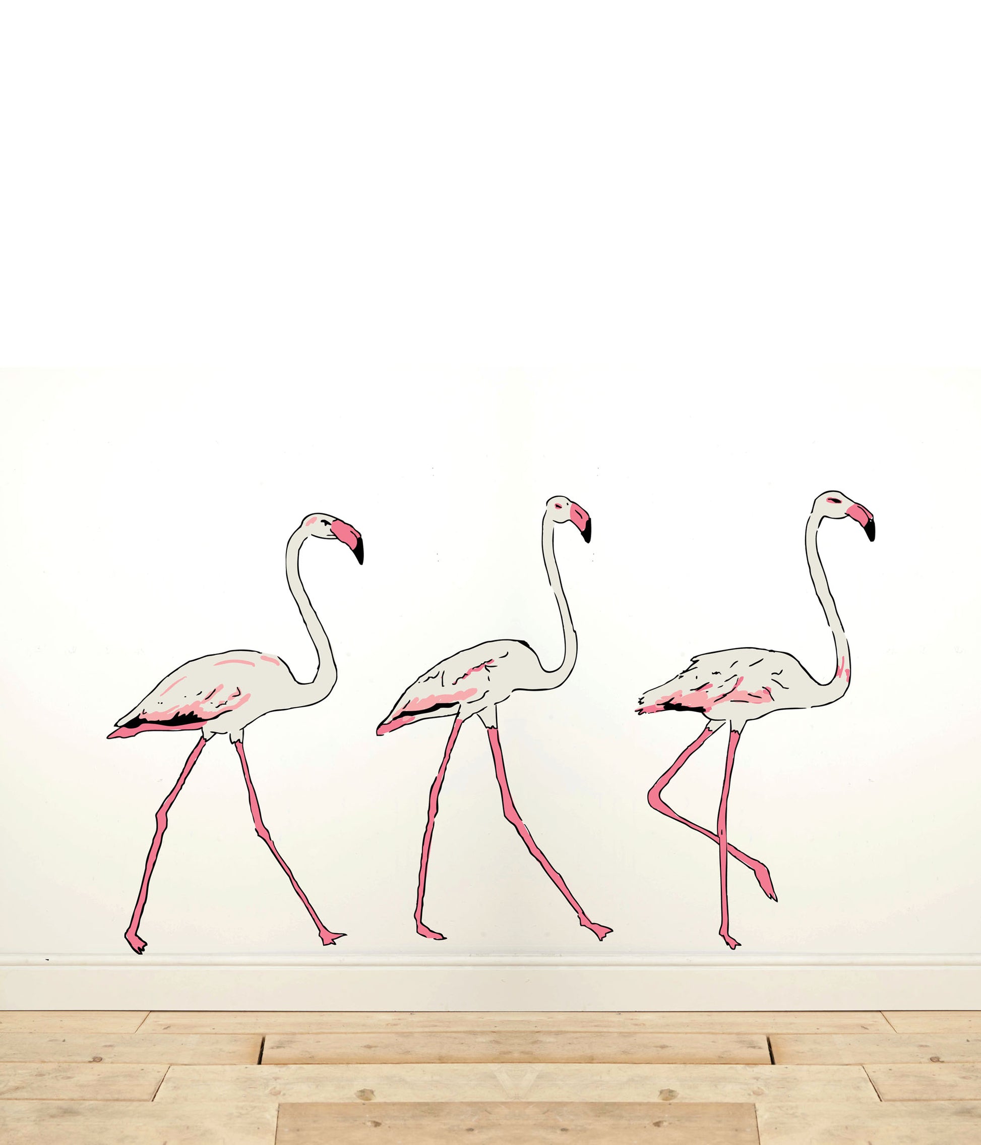 Three Flamingos Wall Sticker - Palava