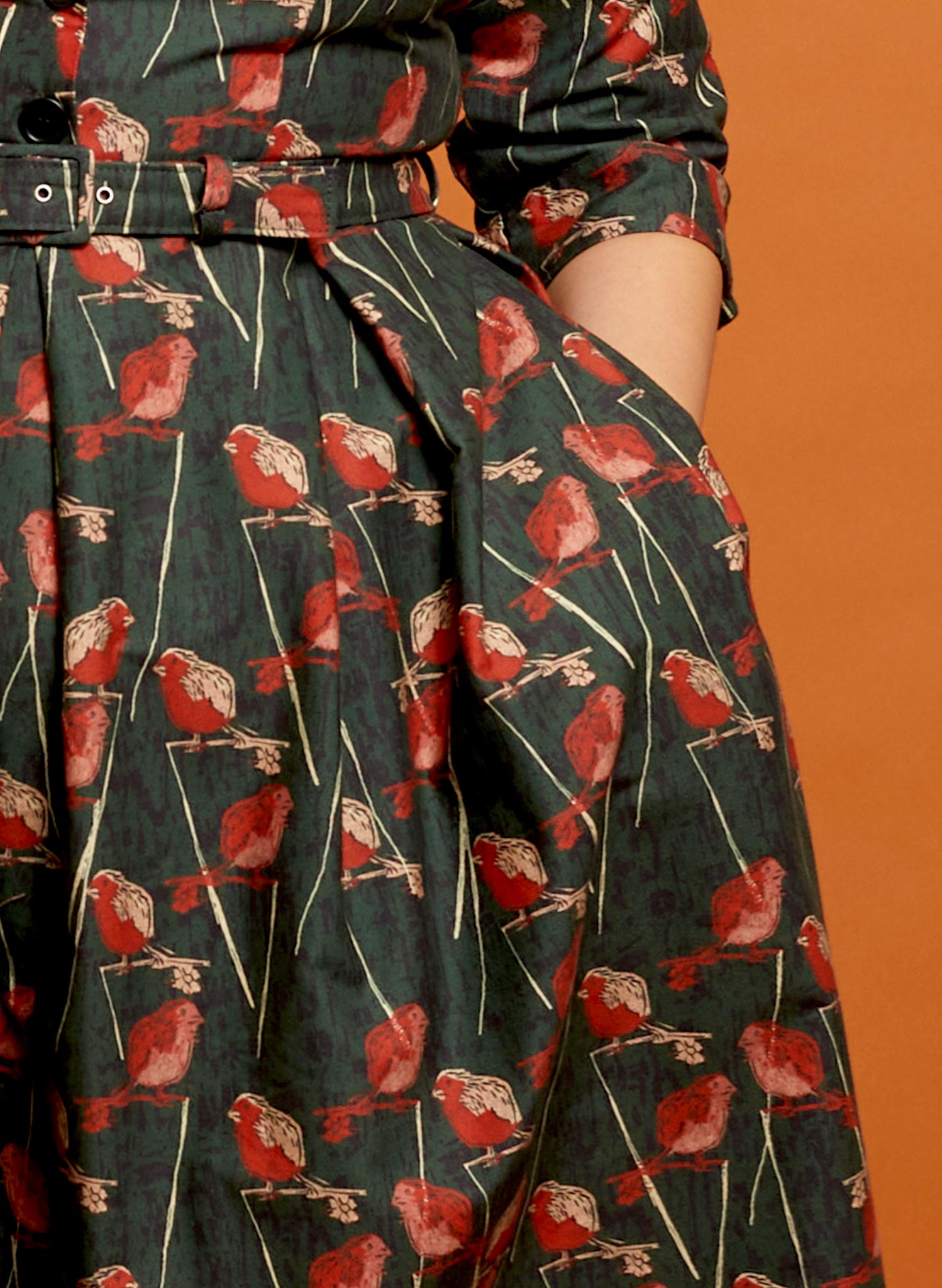 Ida - Forest Green Robin Dress