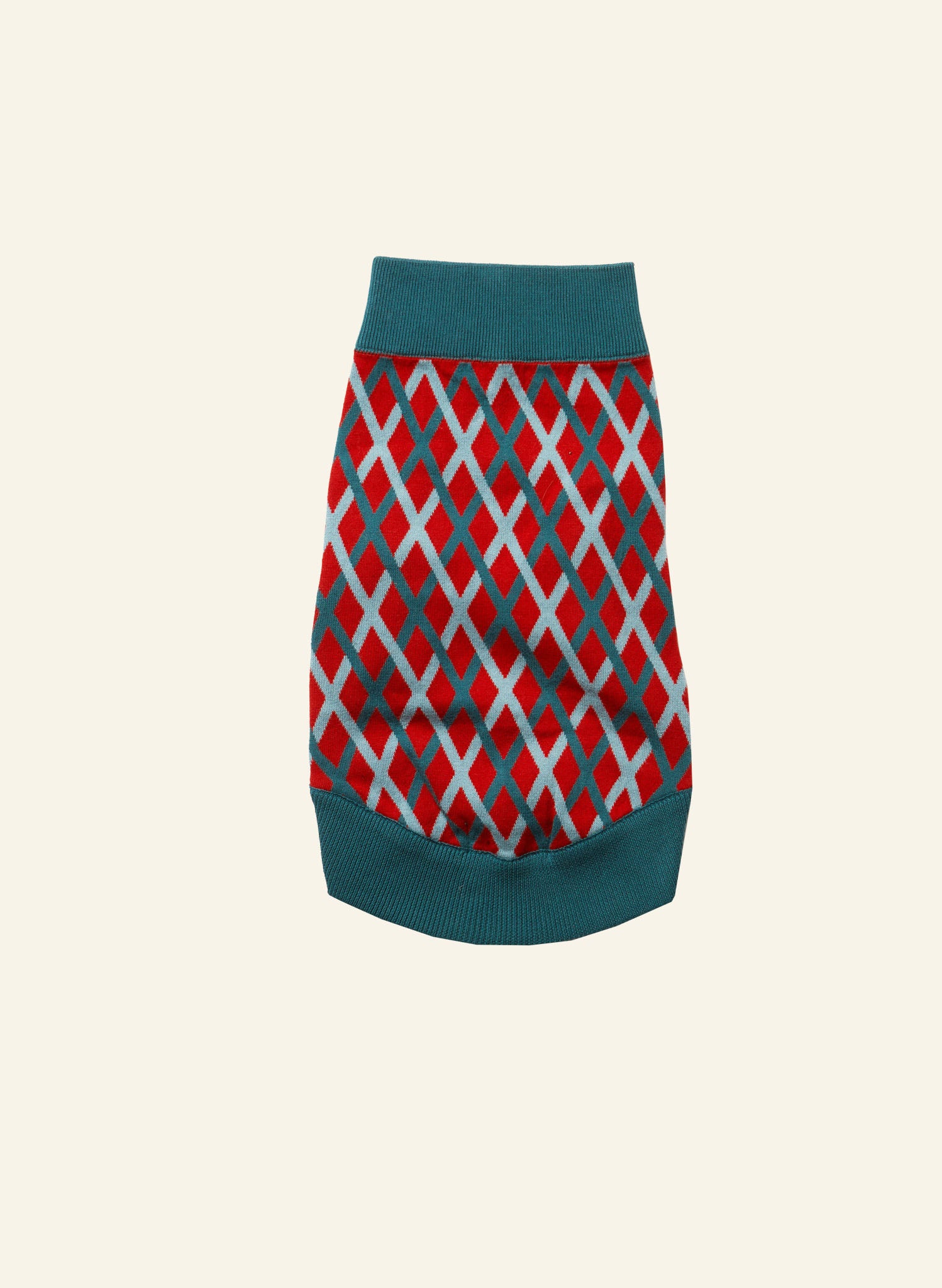 Rodney Dog Jumper - Teal Lattice