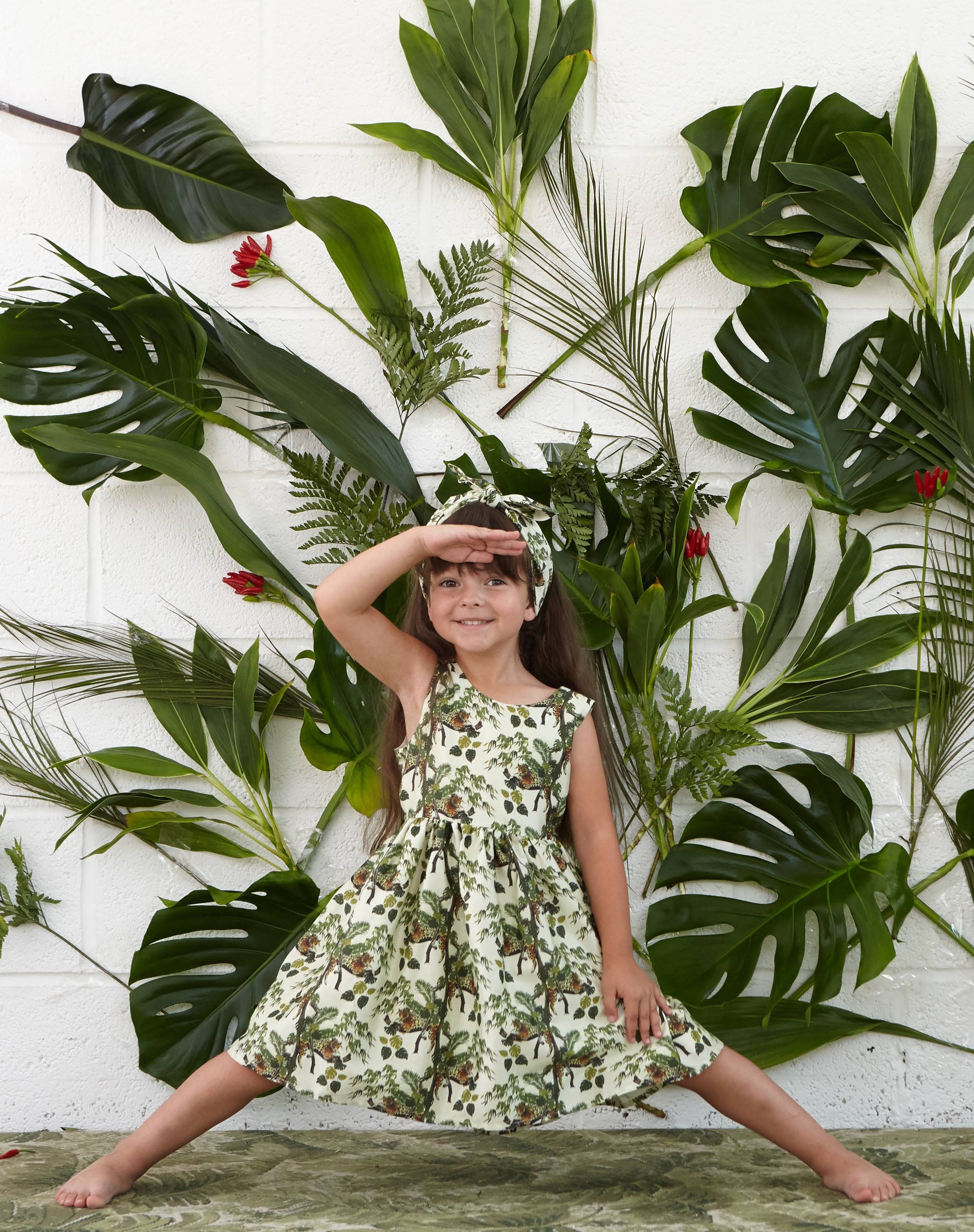 Martha - Lounging Leopard Print Summer Party Play Dress for Girls