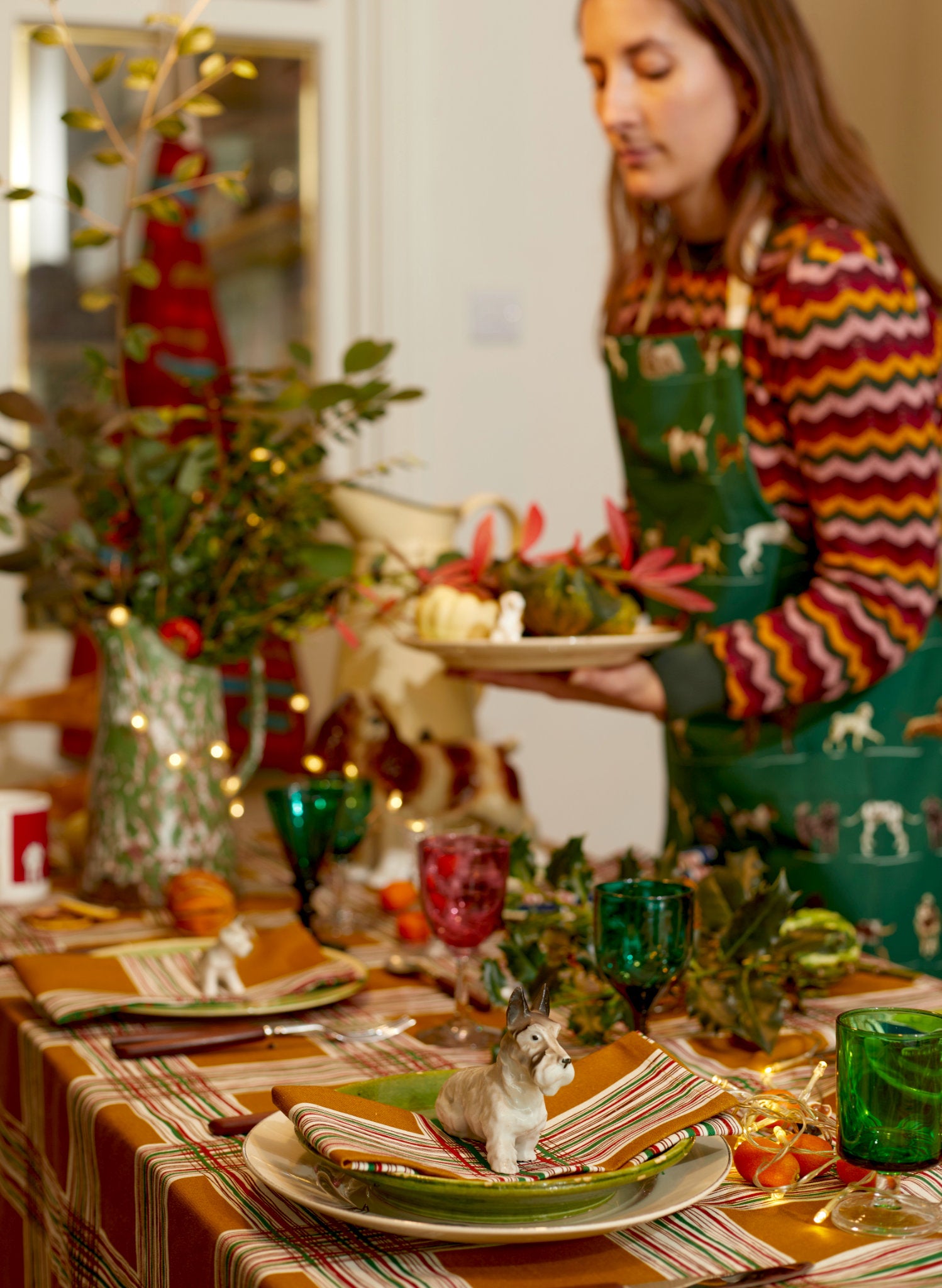 Napkin Set - Mustard Checks