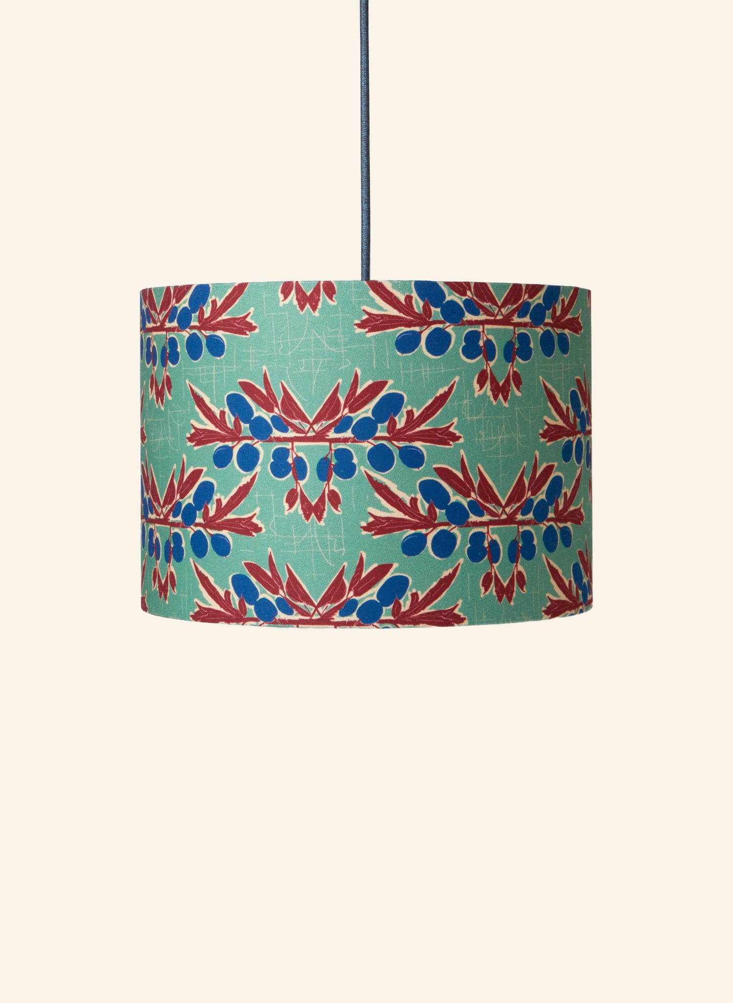 Drum Lampshade - Green Nouveau Plum