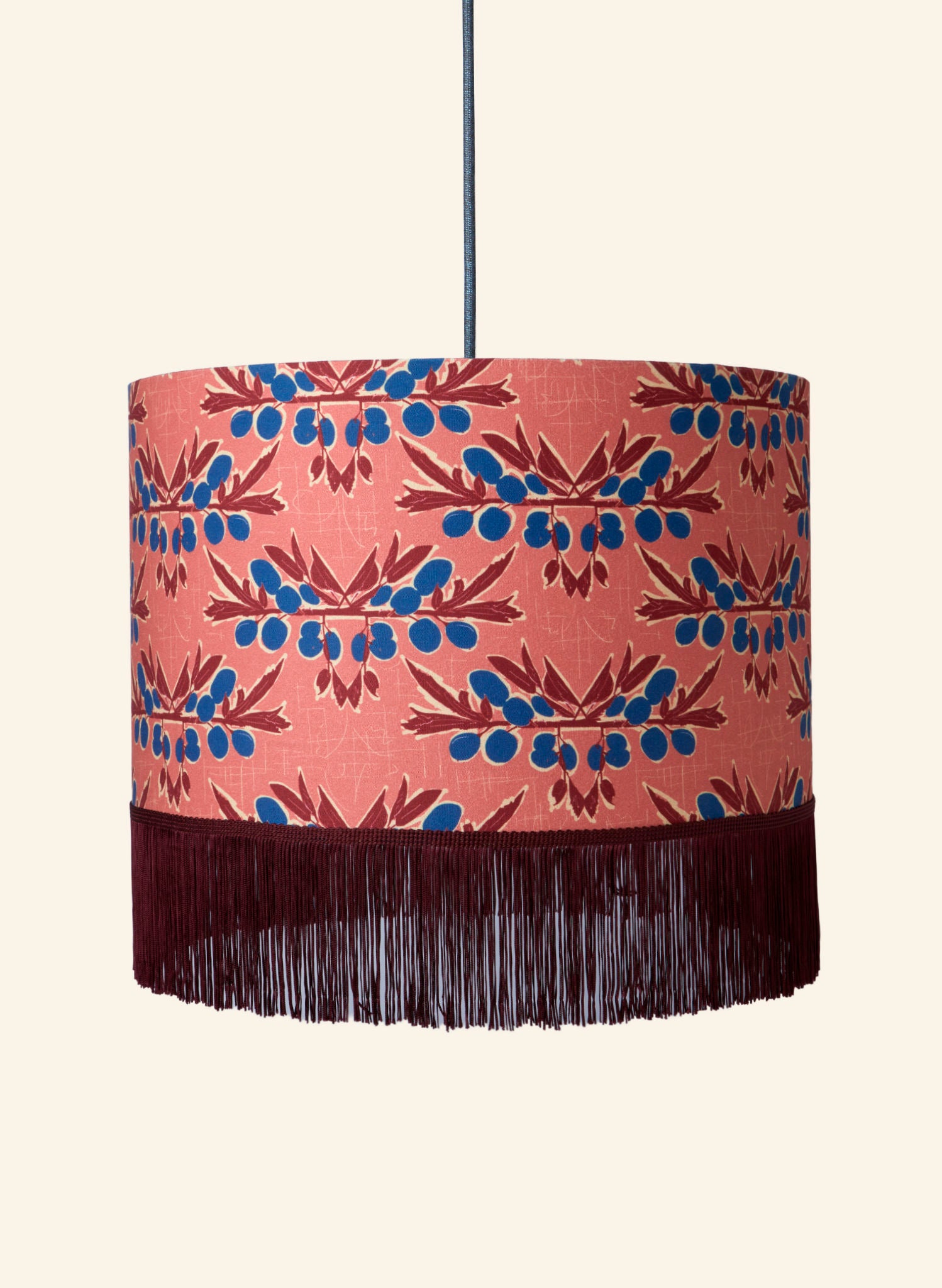 Drum Fringe Lampshade - Pink Nouveau Plum