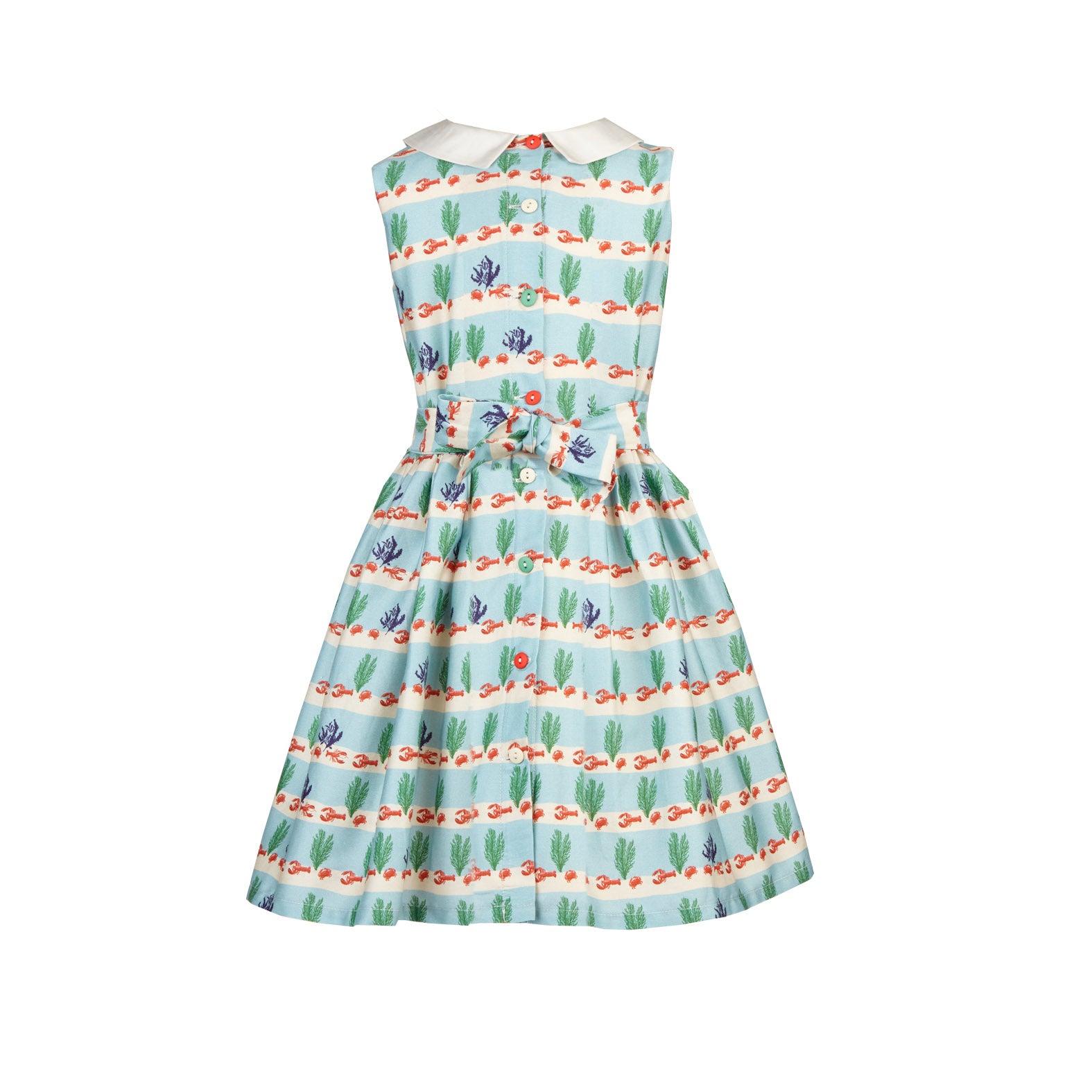 Light Blue Lobster Pattern Children's Dress | 100% Organic Cotton | Palava