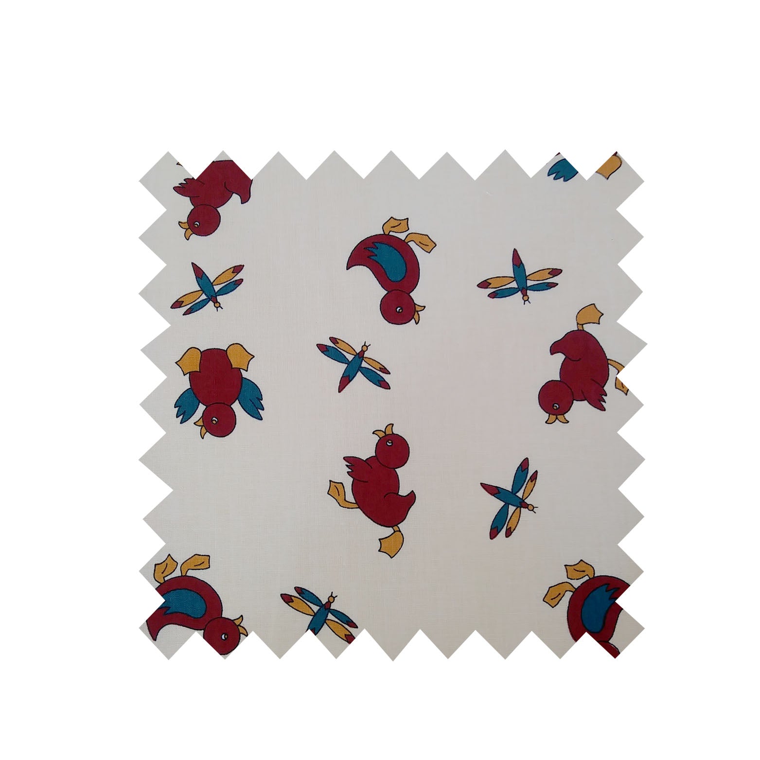 Cotton Fabric - Cream Puddle Ducks