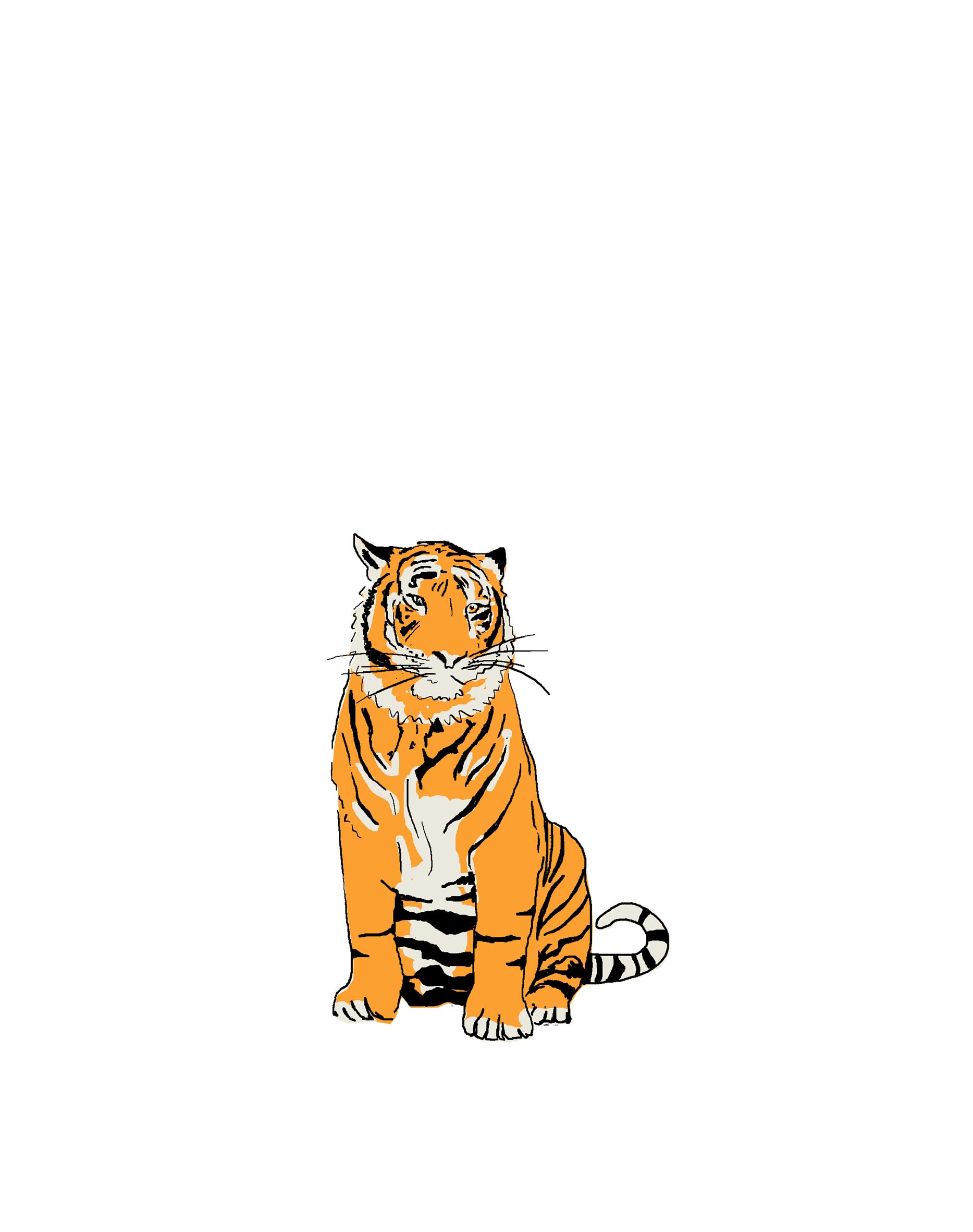 Sitting Up Tiger Wall Sticker - Palava