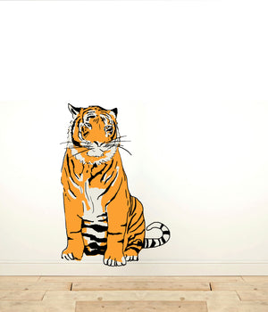 Sitting Up Tiger Wall Sticker - Palava