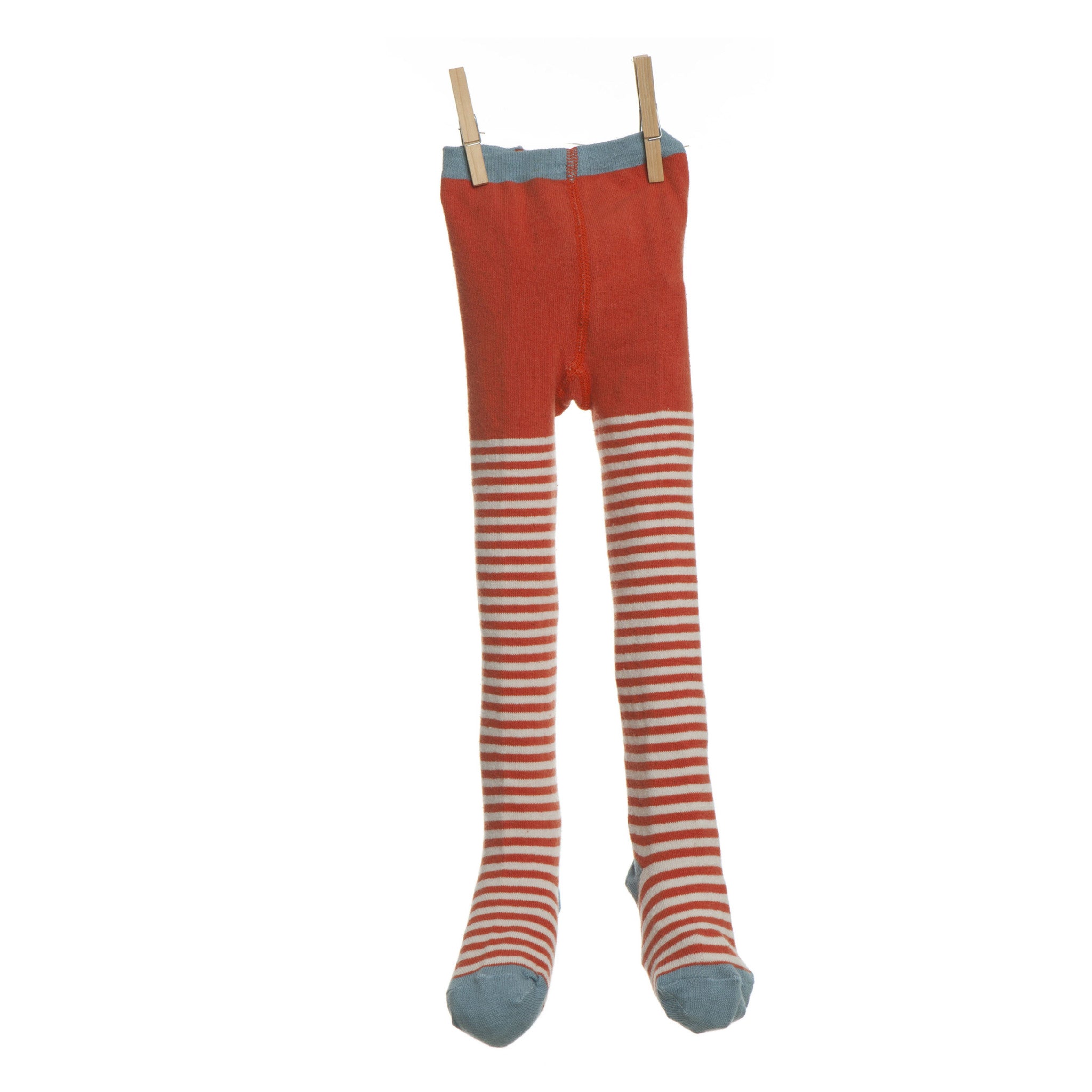 Children's Tights - Orange/Cream Stripe - Palava